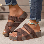 Women's Brown Leather Strap Sandals