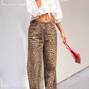 Women's Leopard Denim Jeans