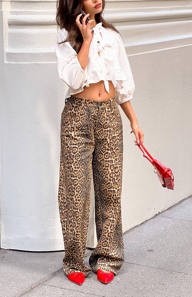 Women's Leopard Denim Jeans