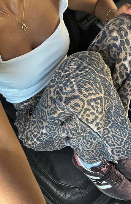 Women's Leopard Denim Jeans