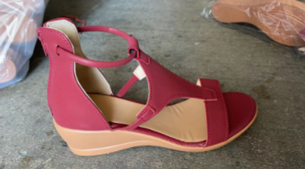Women's Black Leather Orthopaedic Sandals