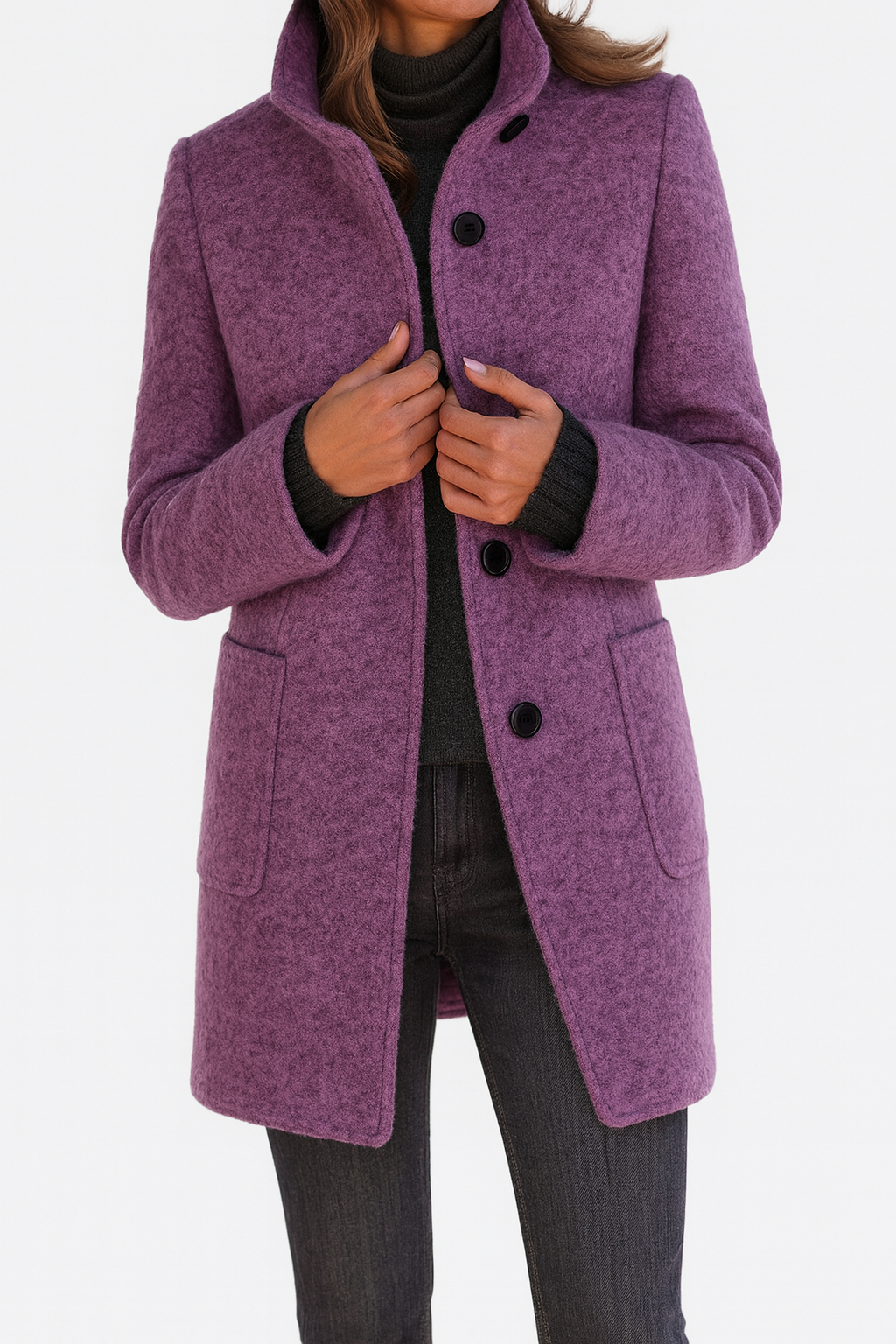 Women's Solid Wool Blend Jacket