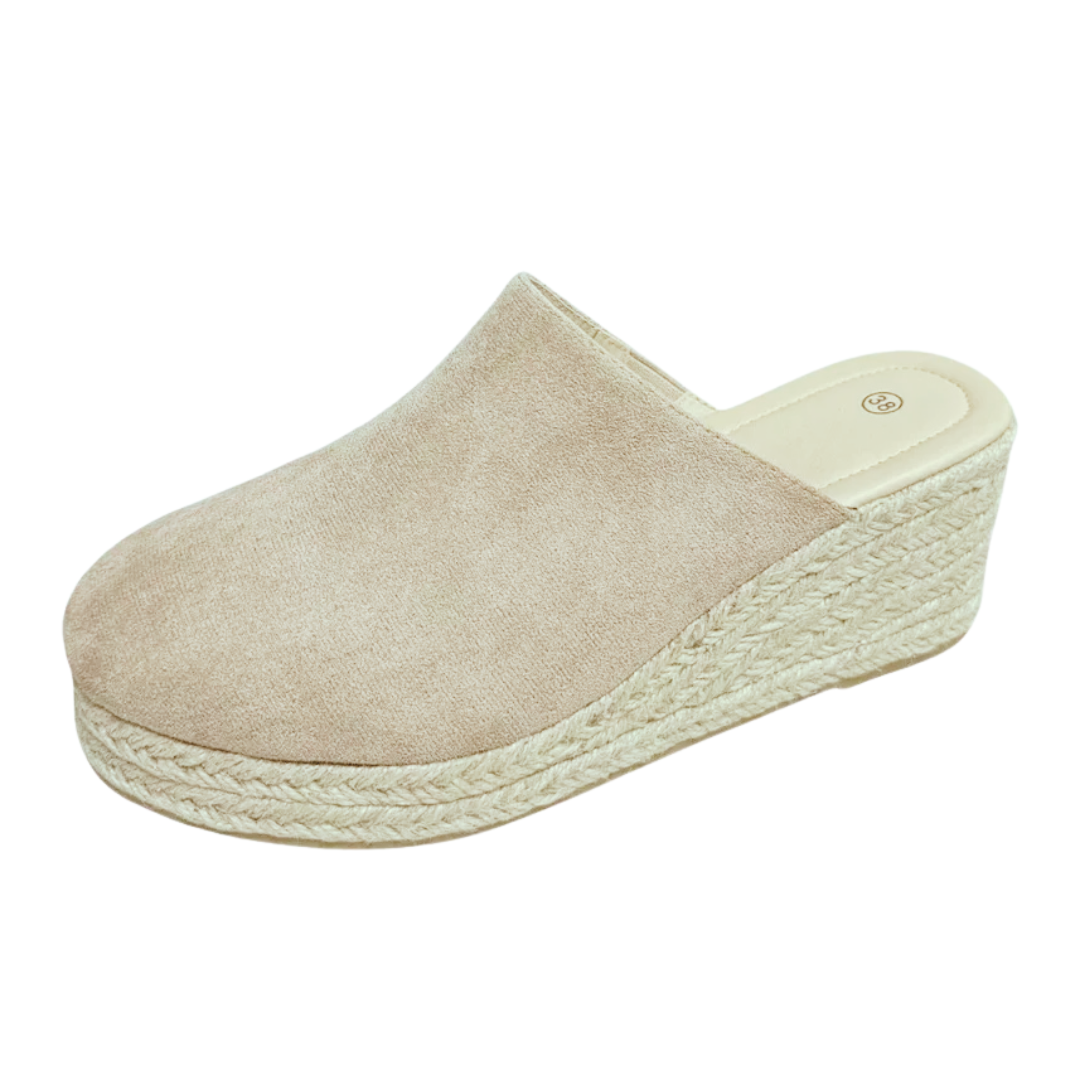 Women's Neutral Leather Wedge Sandals