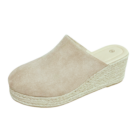 Women's Neutral Leather Wedge Sandals