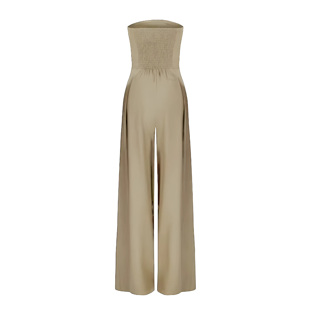 Women's Solid Crepe Sleeveless Jumpsuit