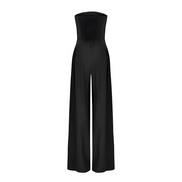 Women's Solid Crepe Sleeveless Jumpsuit