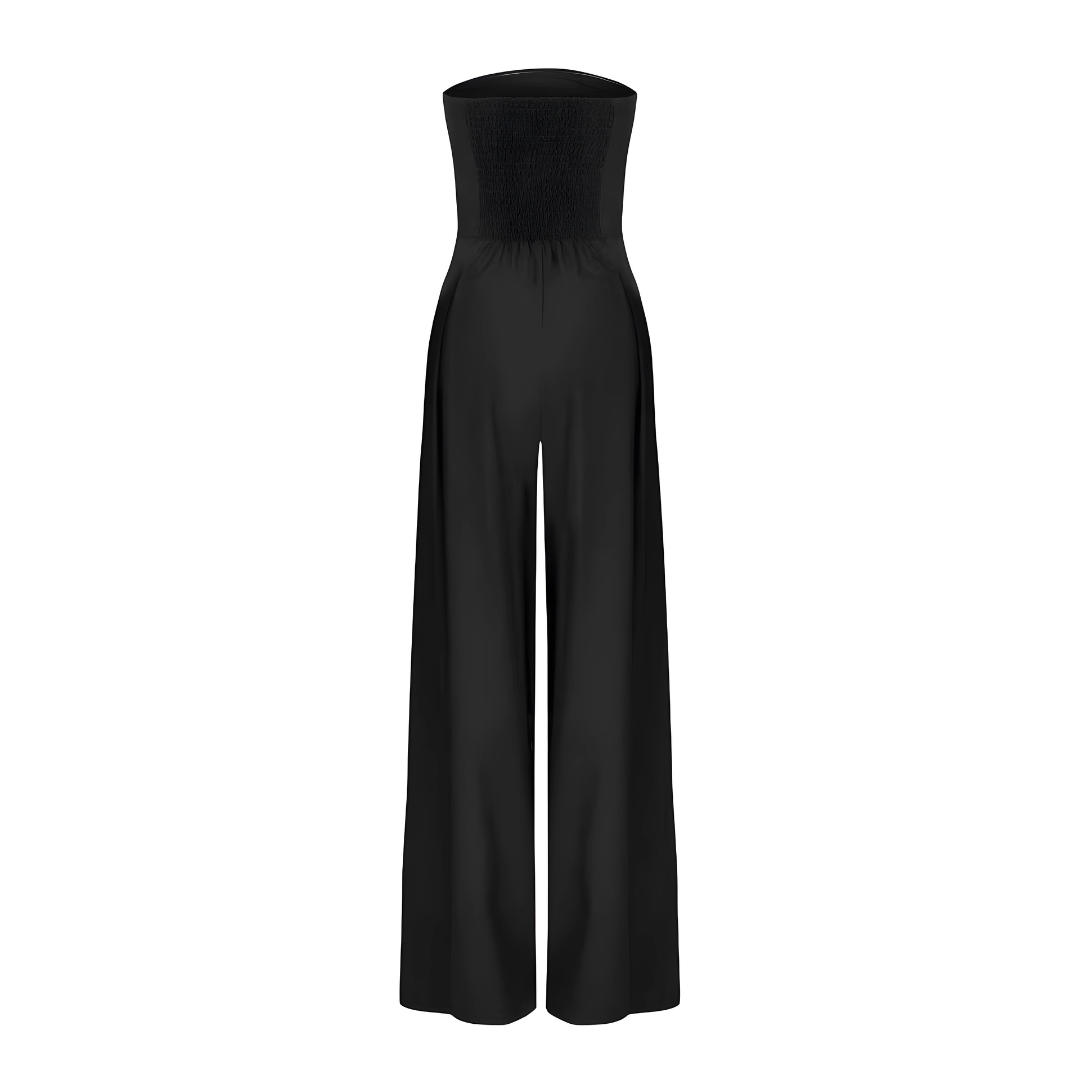 Women's Solid Crepe Sleeveless Jumpsuit