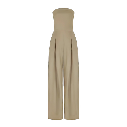 Women's Solid Crepe Sleeveless Jumpsuit