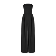 Women's Solid Crepe Sleeveless Jumpsuit