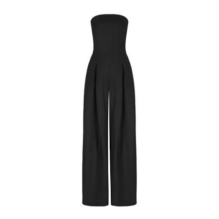 Women's Solid Crepe Sleeveless Jumpsuit