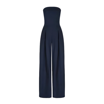 Women's Solid Crepe Sleeveless Jumpsuit