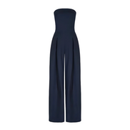 Women's Solid Crepe Sleeveless Jumpsuit