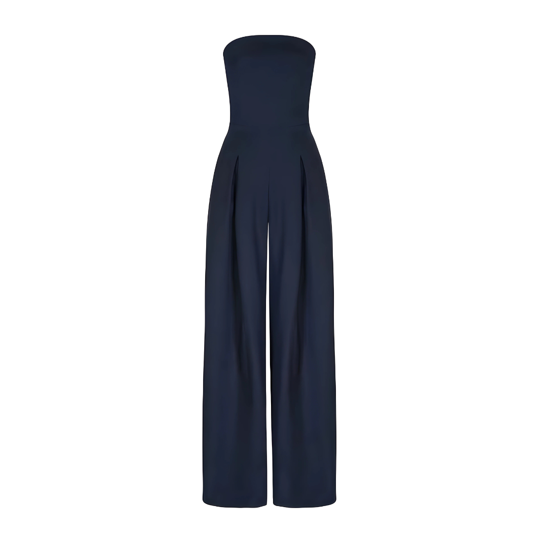 Women's Solid Crepe Sleeveless Jumpsuit