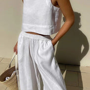 Women's Solid Jersey Tank Top Set