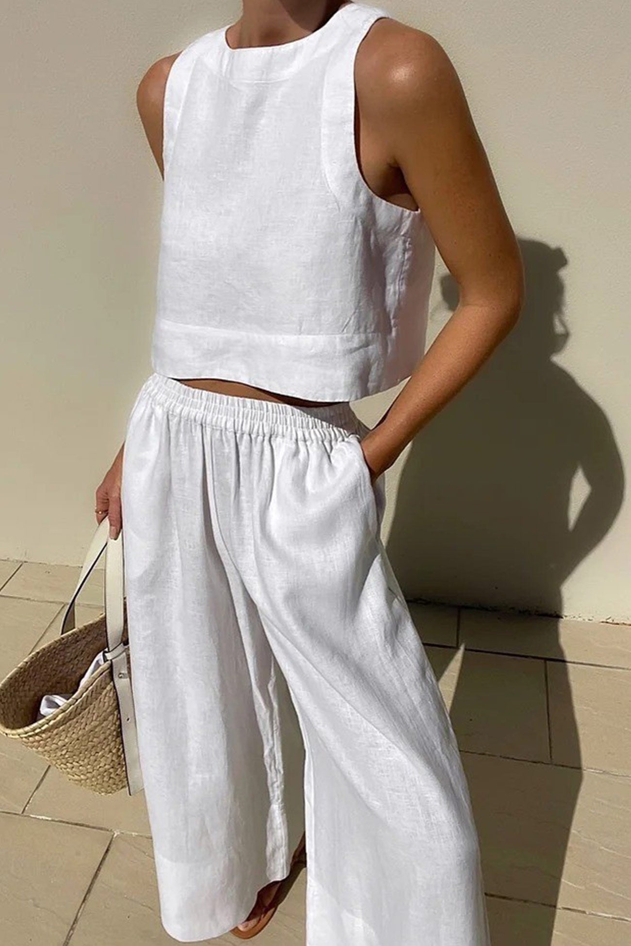 Women's Solid Jersey Tank Top Set