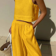 Women's Solid Jersey Tank Top Set
