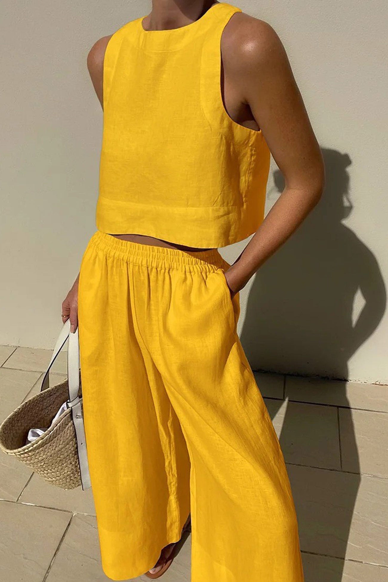 Women's Solid Jersey Tank Top Set