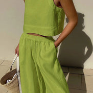 Women's Solid Jersey Tank Top Set