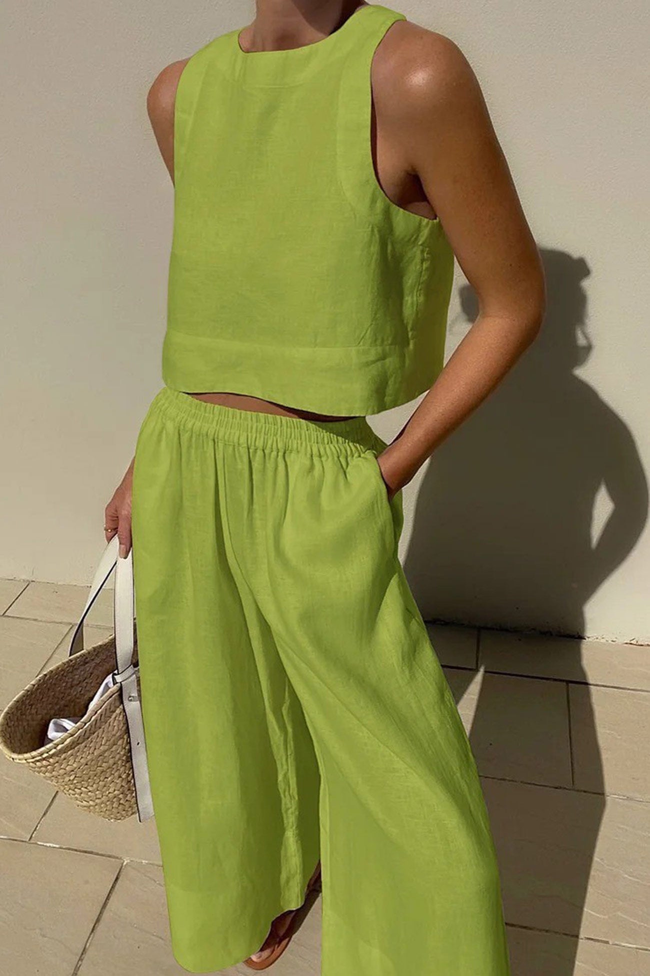 Women's Solid Jersey Tank Top Set
