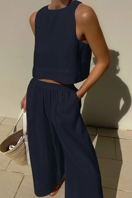 Women's Solid Jersey Tank Top Set