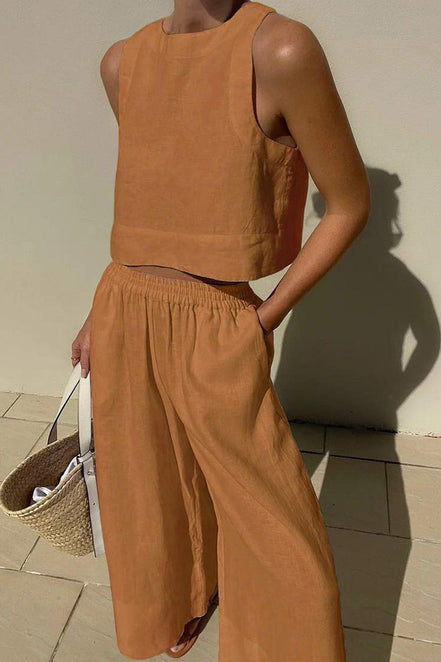 Women's Solid Jersey Tank Top Set