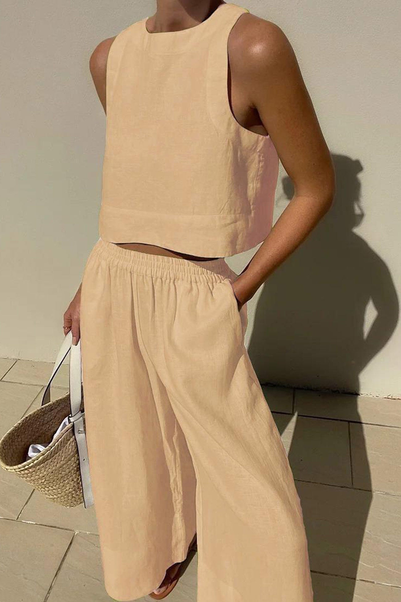 Women's Solid Jersey Tank Top Set
