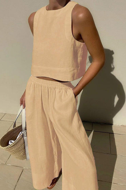 Women's Solid Jersey Tank Top Set