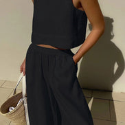 Women's Solid Jersey Tank Top Set
