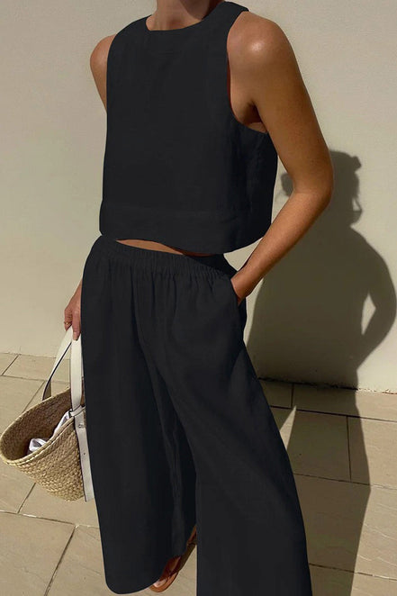 Women's Solid Jersey Tank Top Set