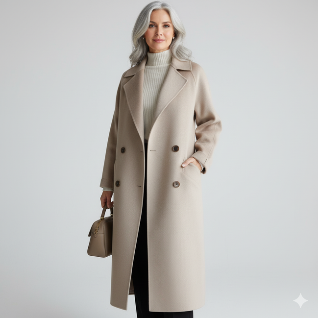 Women's Solid Wool Coat