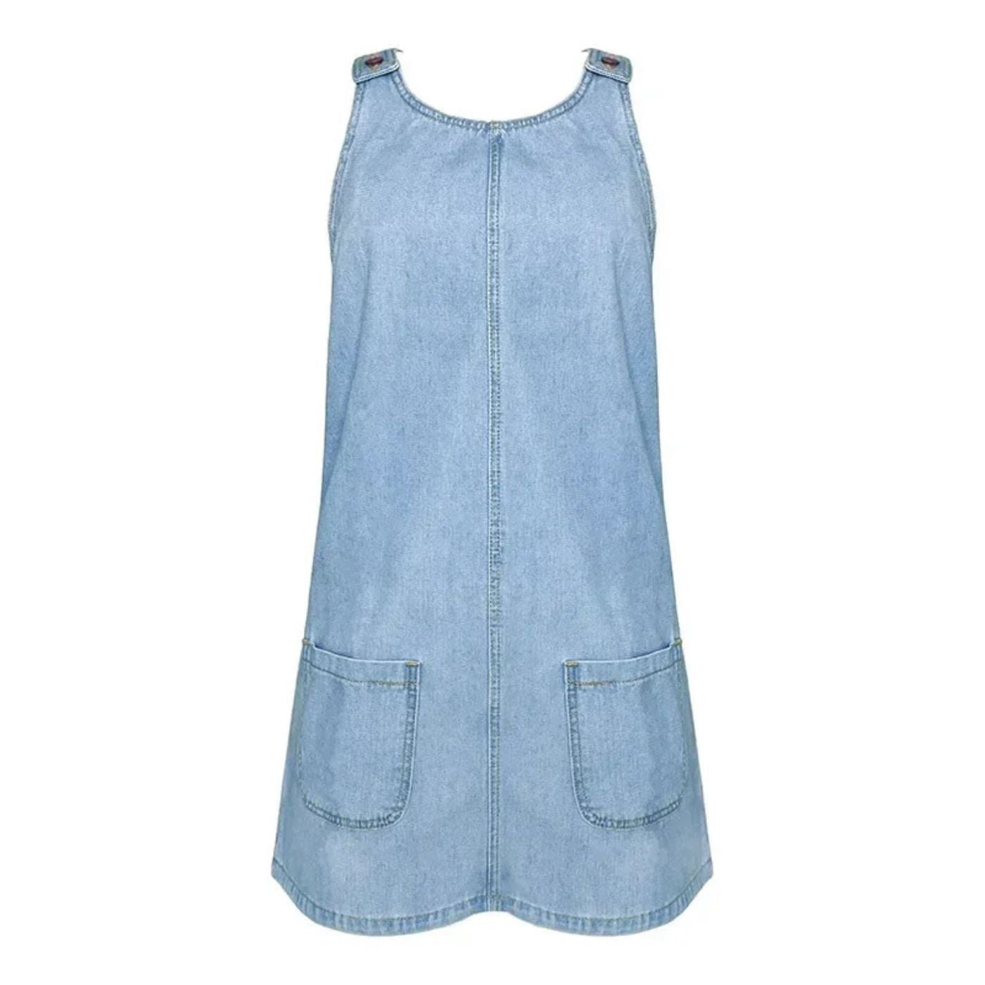 Women's Blue Denim Sleeveless Dress