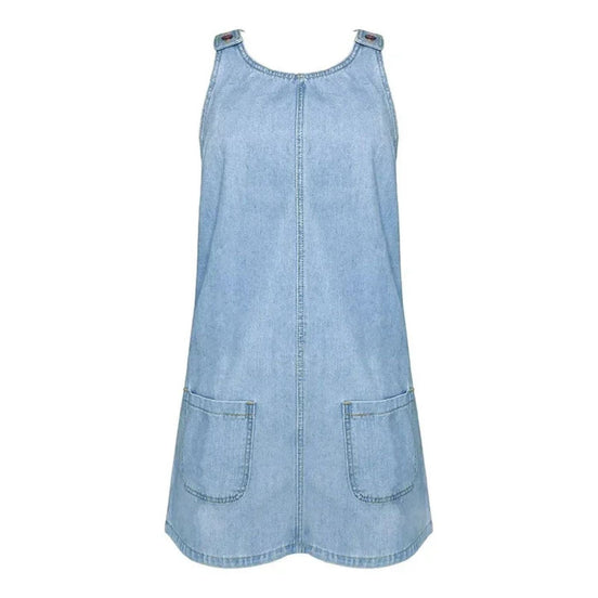 Women's Blue Denim Sleeveless Dress