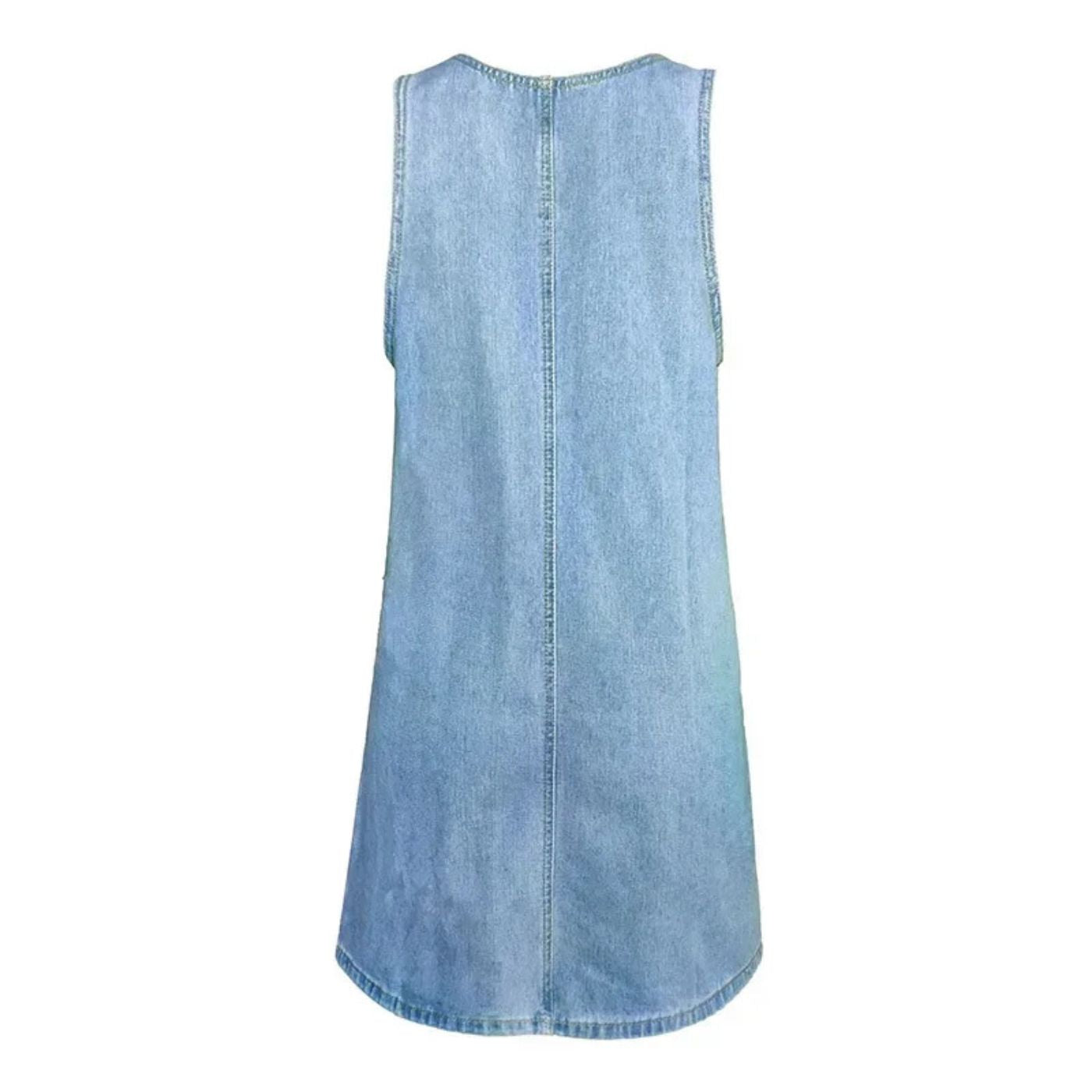 Women's Blue Denim Sleeveless Dress