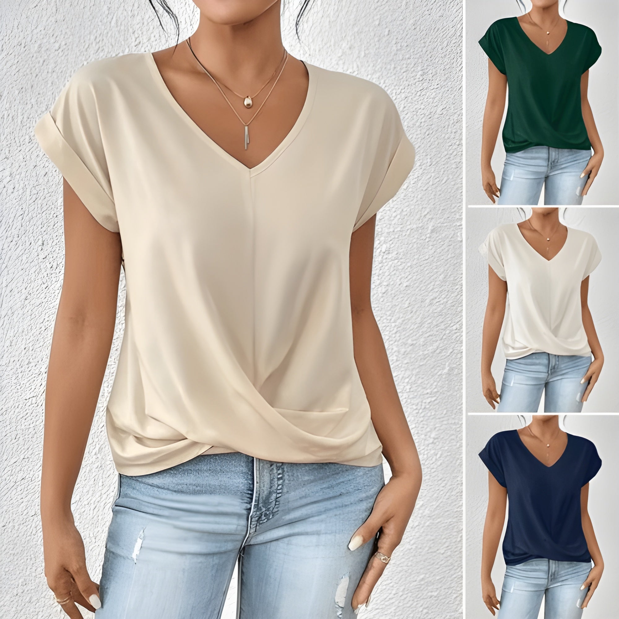 Women's Solid Jersey Twist-Front Top