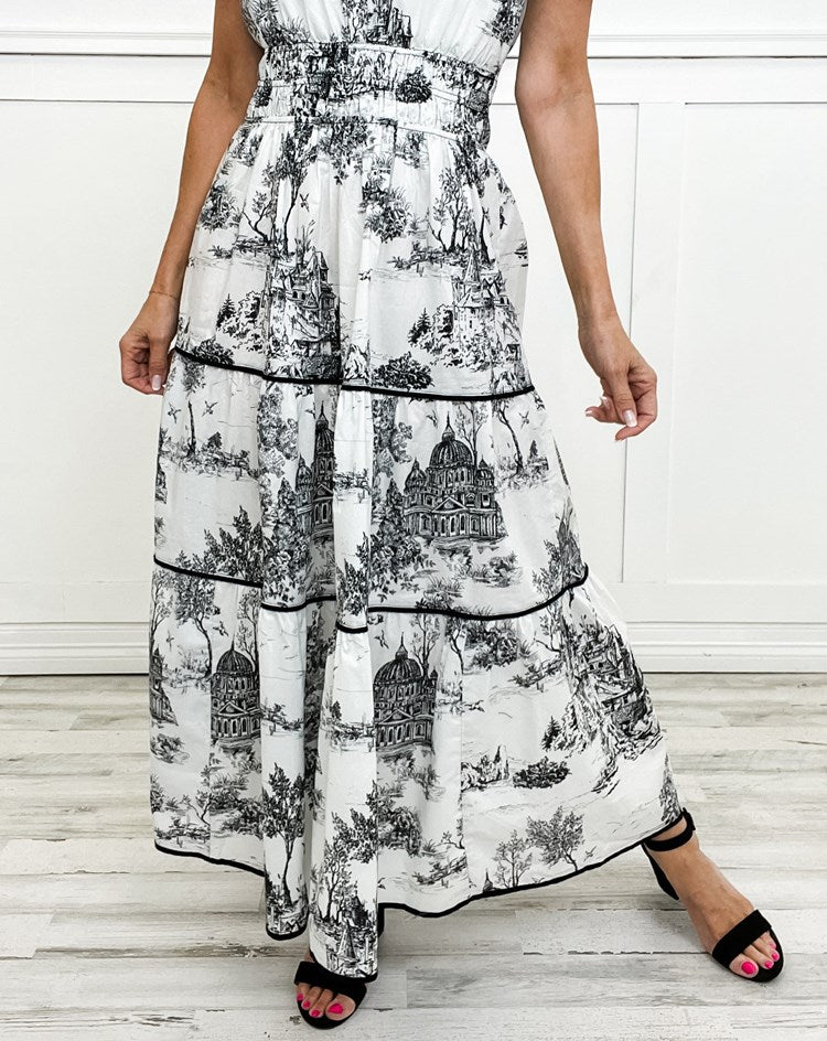 Women's Toile Cotton Maxi Dress