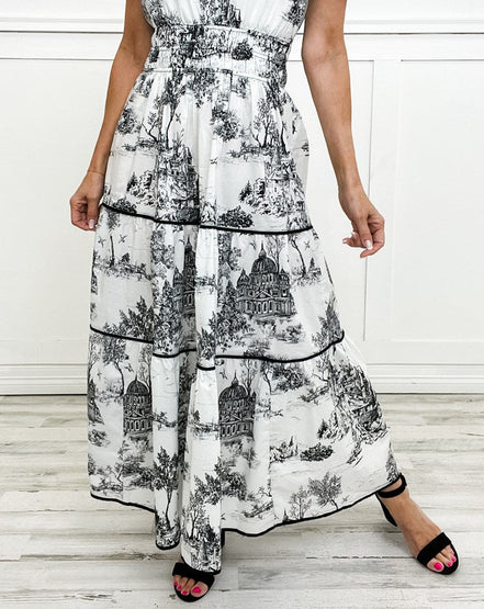 Women's Toile Cotton Maxi Dress
