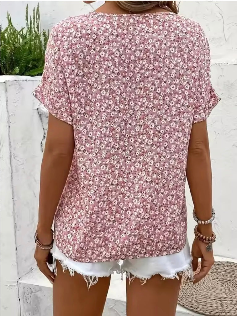 Women's Floral Button-Front Top
