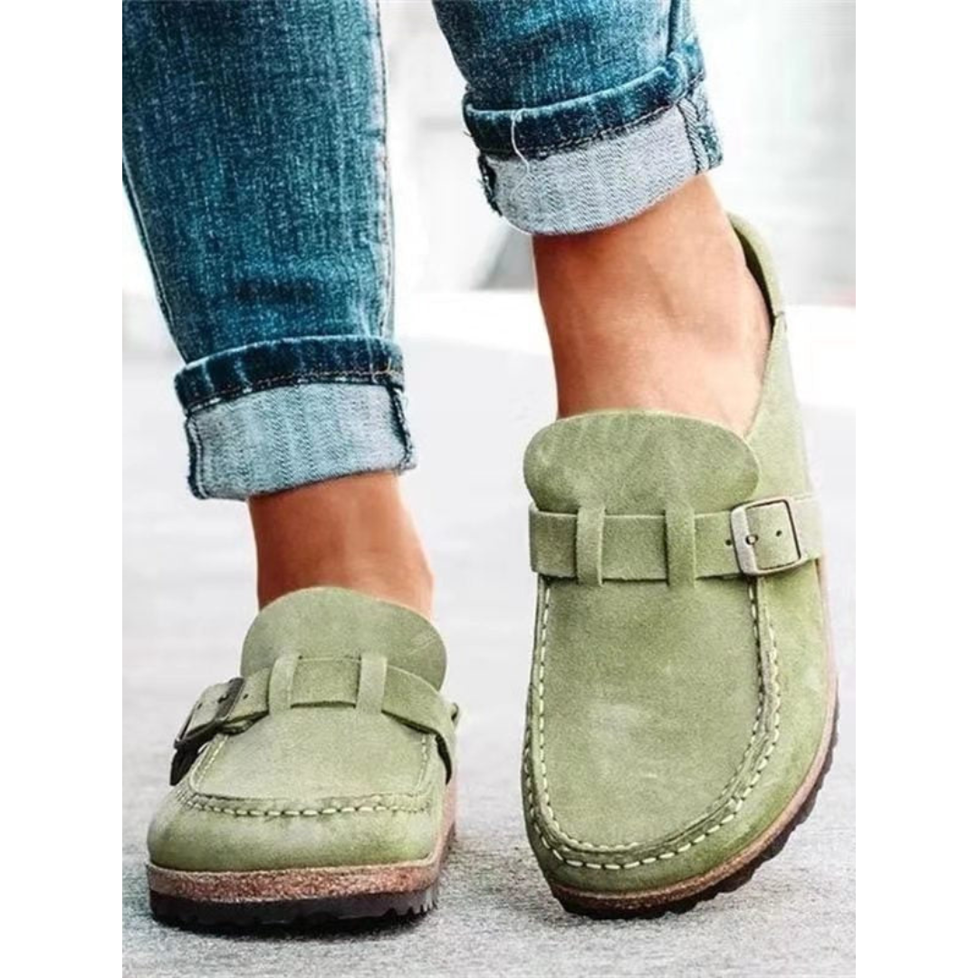 Women's Black Leather Orthopaedic Loafers