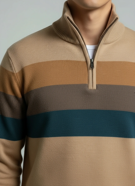 Men's Cotton Patchwork Knit Sweater