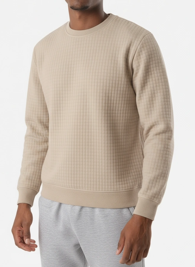 Men's Plaid Knit Pullover Sweatshirt
