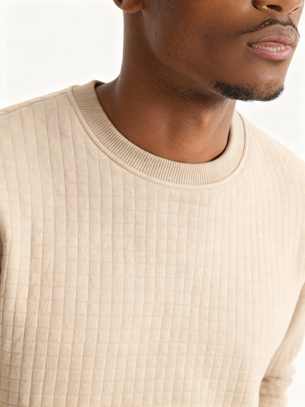 Men's Plaid Knit Pullover Sweatshirt