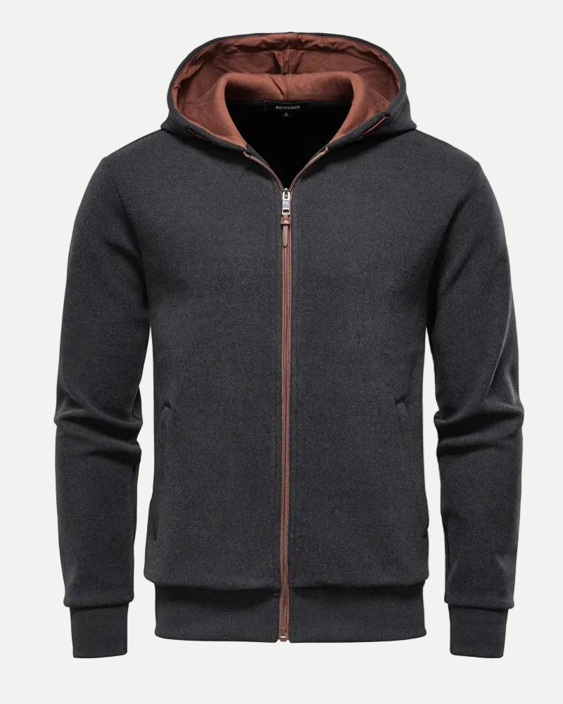 Men's Thick Hooded Zip Sweatshirt