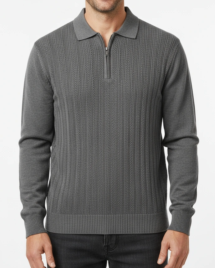 Men's Striped Polo Shirt Polyester