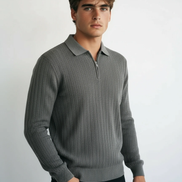 Men's Striped Polo Shirt Polyester