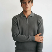 Men's Striped Polo Shirt Polyester