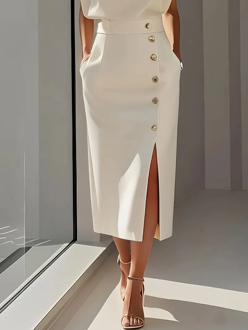 Women's Solid Midi Crepe Dress