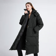 Women's Black Hooded Puffer Coat