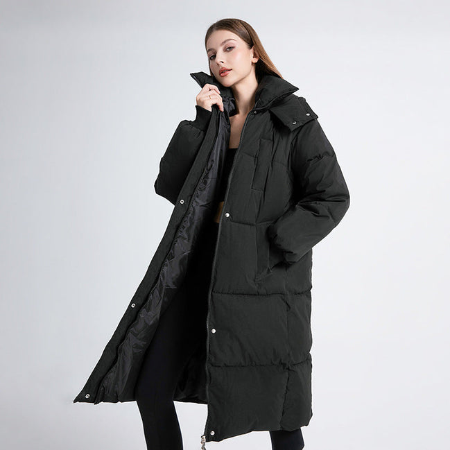 Women's Black Hooded Puffer Coat