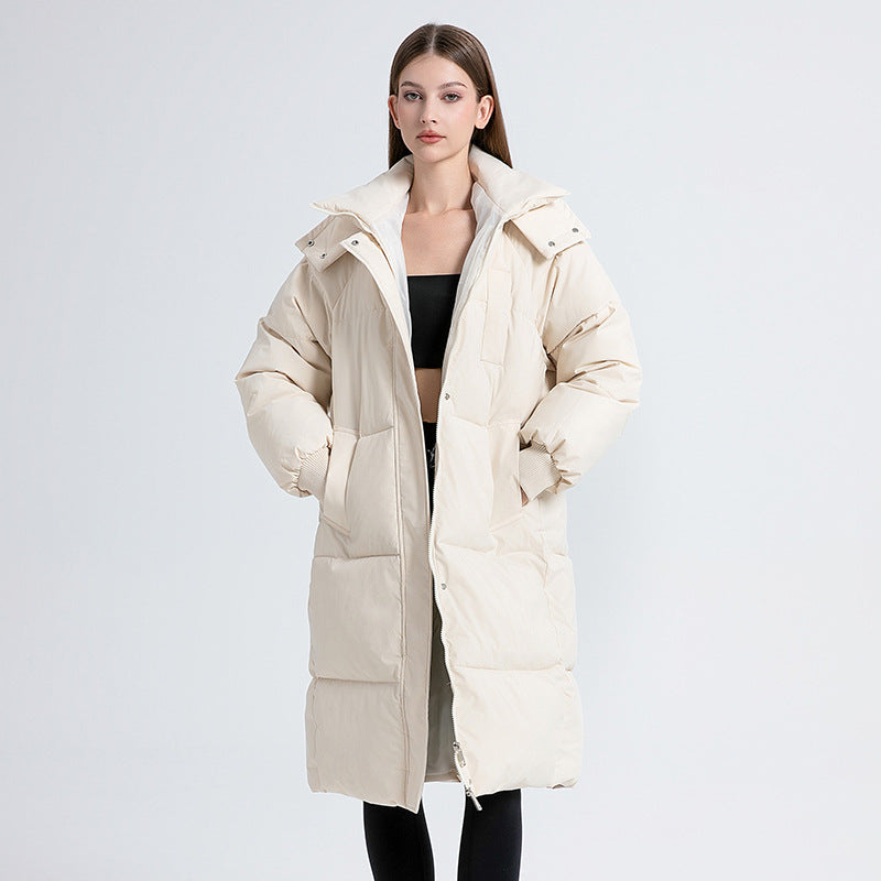 Women's Black Hooded Puffer Coat