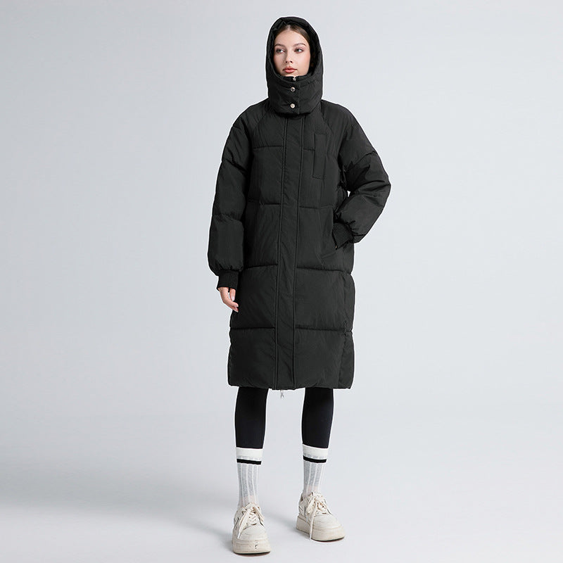Women's Black Hooded Puffer Coat